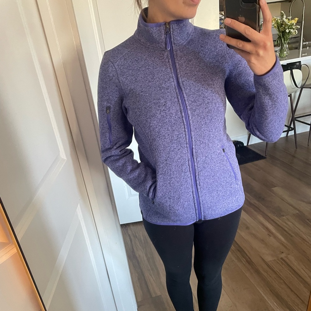 L.L. Bean Full Zip Purple Sweater- Size Medium